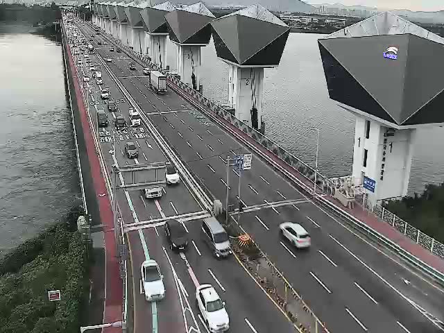 洛東江河口壩交流道江邊大路/乙淑島端