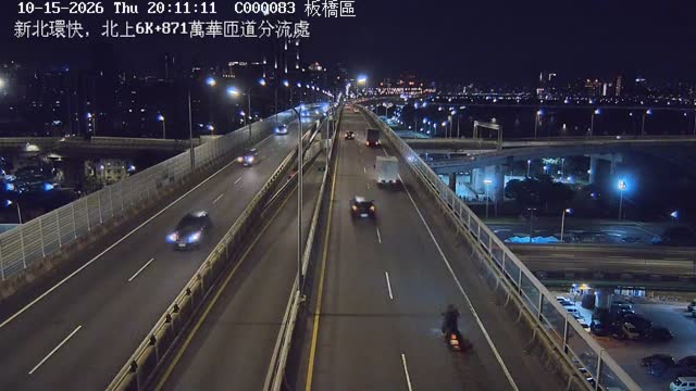 新北環快，北上6K+871萬華匝道分流處