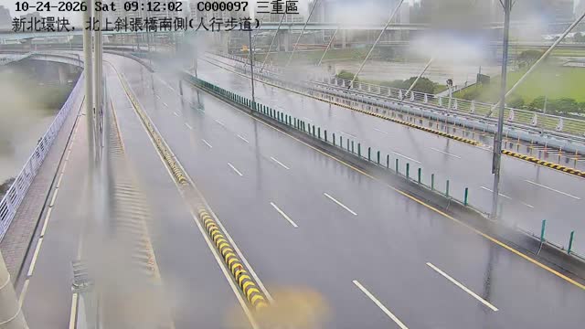 新北環快，北上斜張橋南側(人行步道)