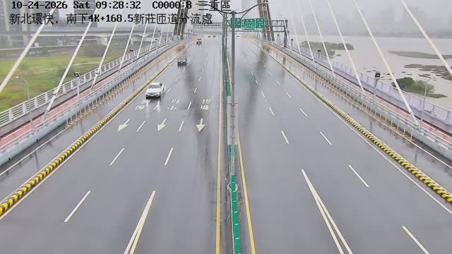 新北環快，南下4K+168.5新莊匝道分流處(往新莊環河路)