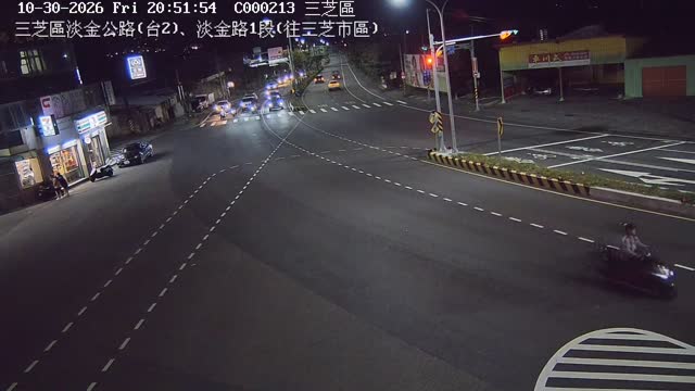 三芝區淡金公路(台2)、淡金路1段(往三芝市區)