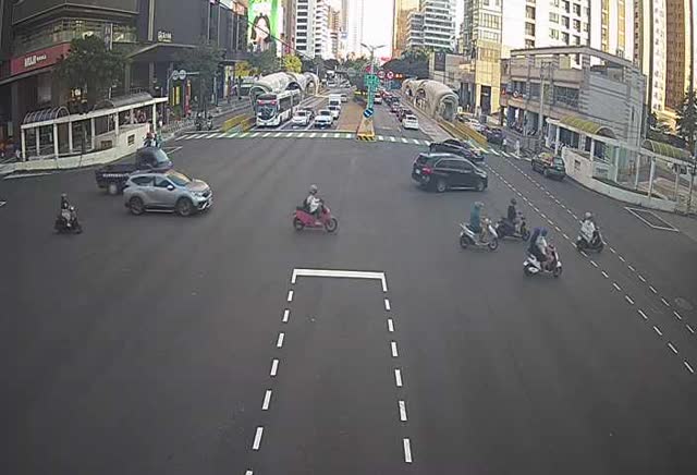 台灣大道/美村路(右側車流往五權路)