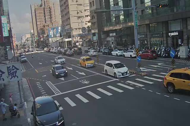 進化北路/學士路(右側車流往崇德路) Jinhua N. Rd./Xueshi Rd. (Right side Traffic flow to Chongde Rd.)