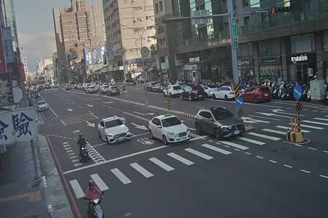 進化北路/學士路(右側車流往崇德路) Jinhua N. Rd./Xueshi Rd. (Right side Traffic flow to Chongde Rd.)